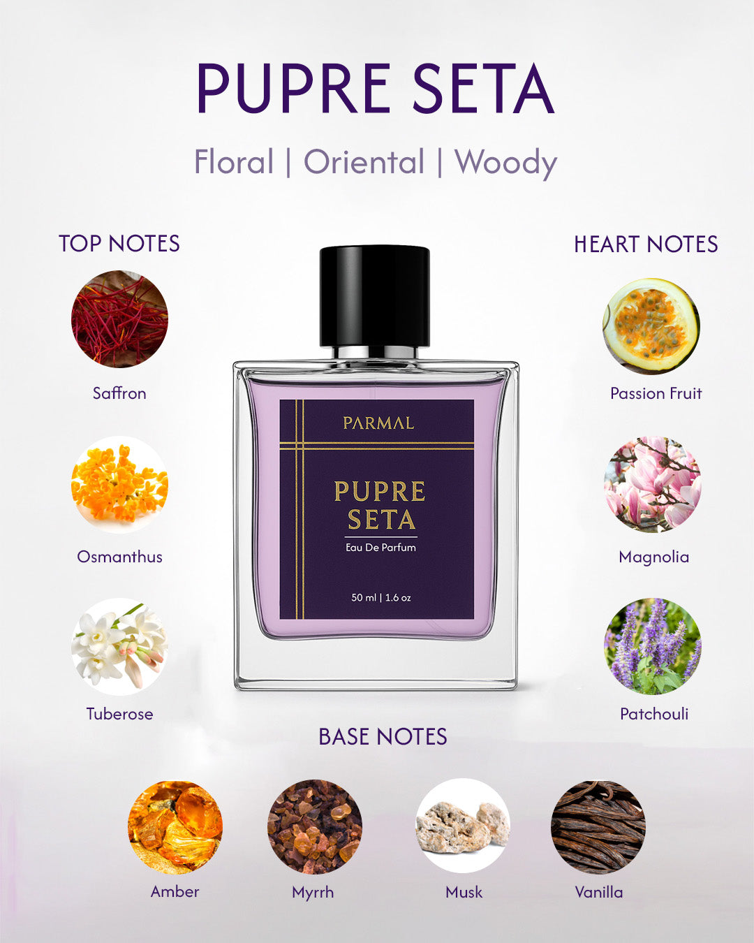 PUPRE SETA Unisex Perfume EDP | Floral, Amber, Oriental