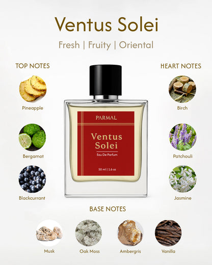 Ventus Solei Unisex Perfume EDP | Fresh, Fruity, woody